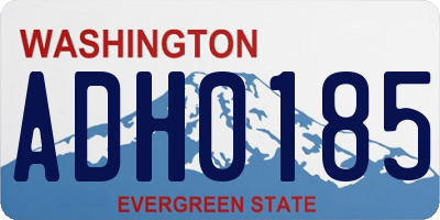 WA license plate ADH0185