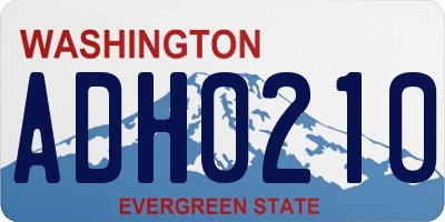 WA license plate ADH0210