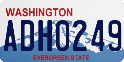 WA license plate ADH0249
