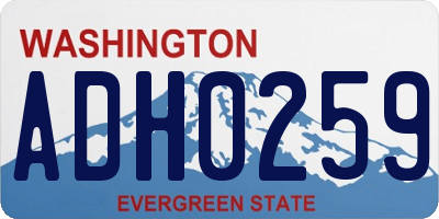 WA license plate ADH0259