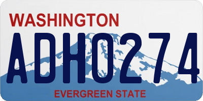 WA license plate ADH0274