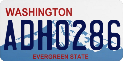 WA license plate ADH0286