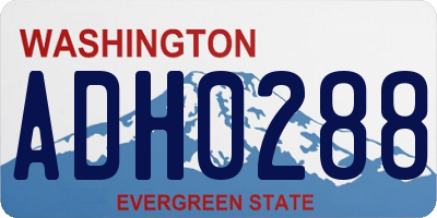 WA license plate ADH0288