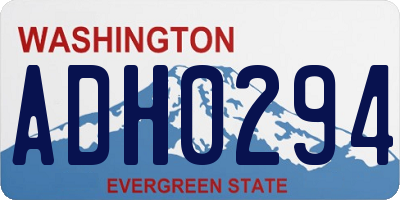 WA license plate ADH0294
