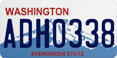WA license plate ADH0338