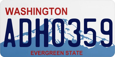 WA license plate ADH0359
