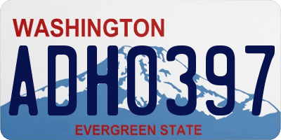WA license plate ADH0397