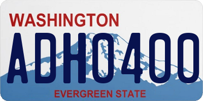 WA license plate ADH0400