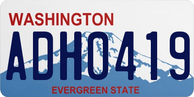WA license plate ADH0419