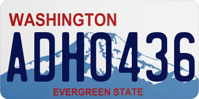 WA license plate ADH0436