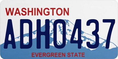 WA license plate ADH0437