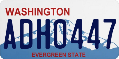 WA license plate ADH0447