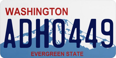 WA license plate ADH0449