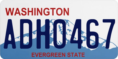 WA license plate ADH0467