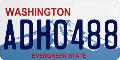 WA license plate ADH0488