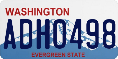 WA license plate ADH0498