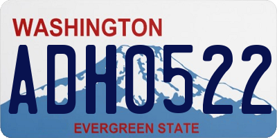 WA license plate ADH0522