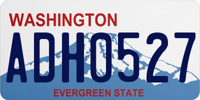 WA license plate ADH0527