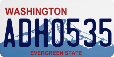 WA license plate ADH0535
