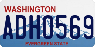 WA license plate ADH0569