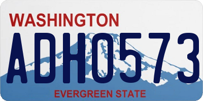 WA license plate ADH0573
