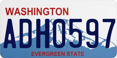 WA license plate ADH0597