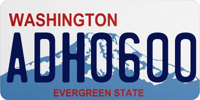 WA license plate ADH0600