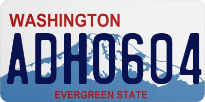 WA license plate ADH0604