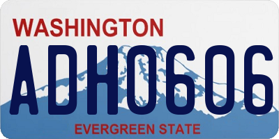 WA license plate ADH0606