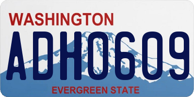 WA license plate ADH0609