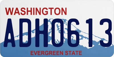 WA license plate ADH0613