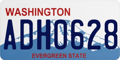 WA license plate ADH0628