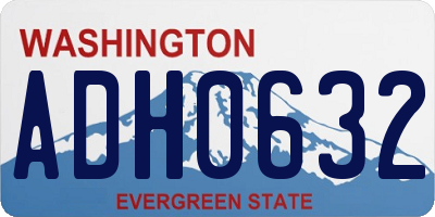 WA license plate ADH0632