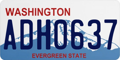 WA license plate ADH0637