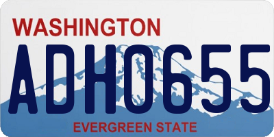 WA license plate ADH0655