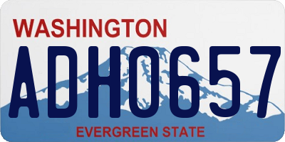 WA license plate ADH0657