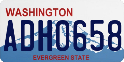 WA license plate ADH0658