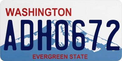 WA license plate ADH0672