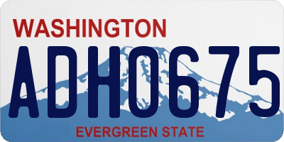 WA license plate ADH0675