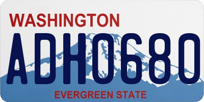 WA license plate ADH0680