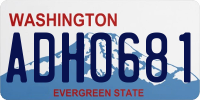 WA license plate ADH0681