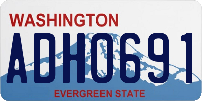 WA license plate ADH0691