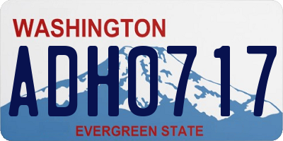 WA license plate ADH0717