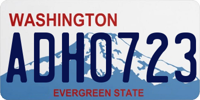 WA license plate ADH0723