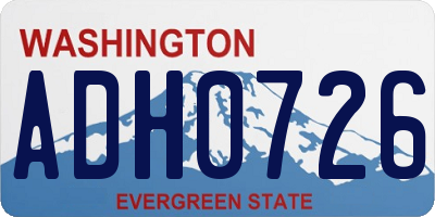 WA license plate ADH0726