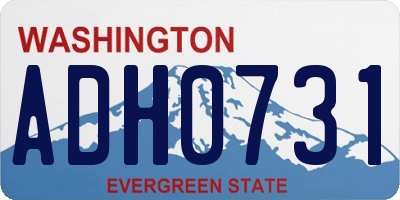 WA license plate ADH0731