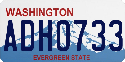 WA license plate ADH0733