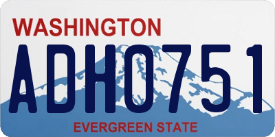 WA license plate ADH0751