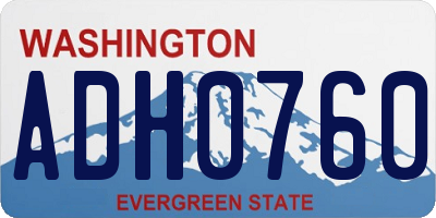 WA license plate ADH0760