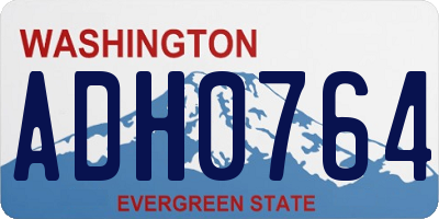 WA license plate ADH0764